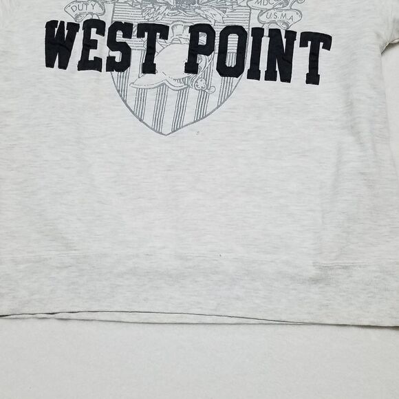 Vintage 90s Champion West Point Gray Heathered Distressed Spell Out Sweatshirt L - Picture 9 of 14